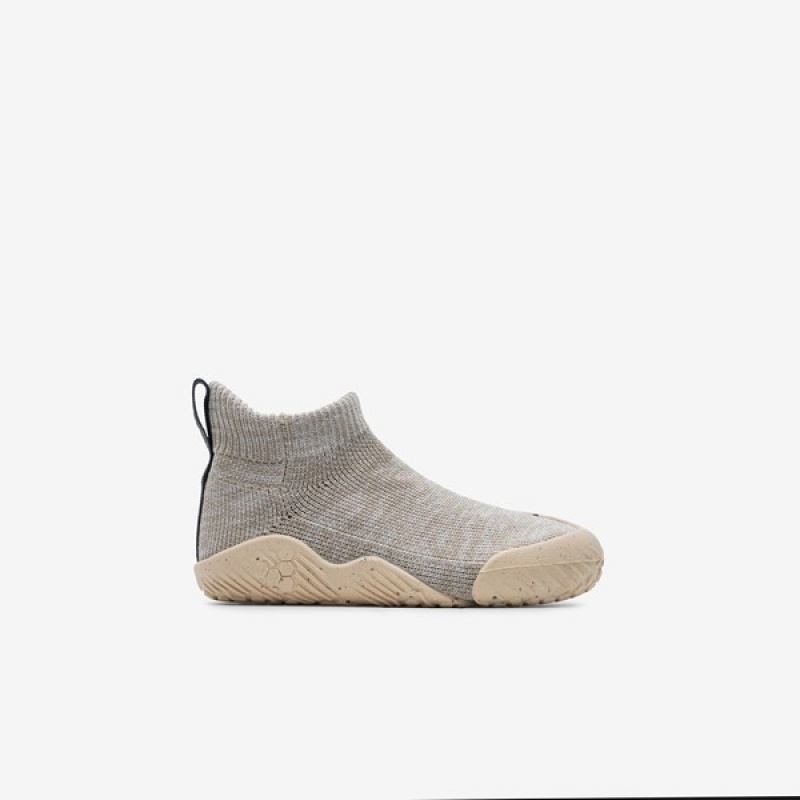 Vivobarefoot Pluma Knit Kids Grey | 52301ELAU